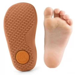 Rakerplus Bob Hakiki Deri Kum Kahve Barefoot Cırtlı Lastikli Bebek Sneaker Ayakkabı