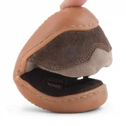 Rakerplus Bob Hakiki Deri Kum Kahve Barefoot Cırtlı Lastikli Bebek Sneaker Ayakkabı