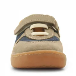 Rakerplus Bob Hakiki Deri Kum Rengi Barefoot Cırtlı Lastikli Bebek Sneaker Ayakkabı