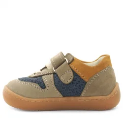 Rakerplus Bob Hakiki Deri Kum Rengi Barefoot Cırtlı Lastikli Bebek Sneaker Ayakkabı