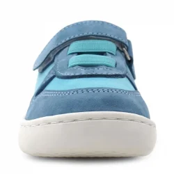 Rakerplus Bob Hakiki Deri Mavi Yeşil Barefoot Cırtlı Lastikli Bebek Sneaker Ayakkabı