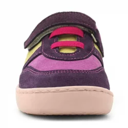 Rakerplus Bob Hakiki Deri Mor Pembe Barefoot Cırtlı Lastikli Bebek Sneaker Ayakkabı