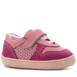 Rakerplus Bob Hakiki Deri Pembe Barefoot Cırtlı Lastikli Bebek Sneaker Ayakkabı