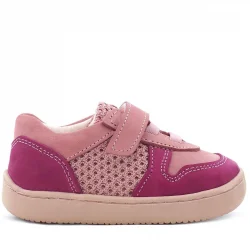 Rakerplus Bob Hakiki Deri Pembe Barefoot Cırtlı Lastikli Bebek Sneaker Ayakkabı