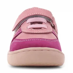 Rakerplus Bob Hakiki Deri Pembe Barefoot Cırtlı Lastikli Bebek Sneaker Ayakkabı