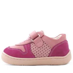 Rakerplus Bob Hakiki Deri Pembe Barefoot Cırtlı Lastikli Bebek Sneaker Ayakkabı