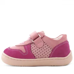 Rakerplus Bob Hakiki Deri Pembe Barefoot Cırtlı Lastikli Bebek Sneaker Ayakkabı