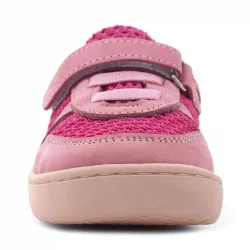 Rakerplus Bob Hakiki Deri Pembe Mor Barefoot Cırtlı Lastikli Bebek Sneaker Ayakkabı