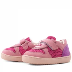 Rakerplus Bob Hakiki Deri Pembe Mor Barefoot Cırtlı Lastikli Bebek Sneaker Ayakkabı