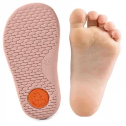 Rakerplus Bob Hakiki Deri Pembe Simli Barefoot Cırtlı Lastikli Bebek Sneaker Ayakkabı