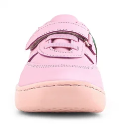 Rakerplus Bob Hakiki Deri Pembe Yeşil Barefoot Cırtlı Lastikli Bebek Sneaker Ayakkabı