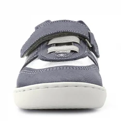 Rakerplus Bob Hakiki Deri Platin Gümüş Barefoot Cırtlı Lastikli Bebek Sneaker Ayakkabı