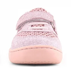 Rakerplus Bob Hakiki Deri Pudra Gri Barefoot Cırtlı Lastikli Bebek Sneaker Ayakkabı