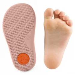 Rakerplus Bob Hakiki Deri Pudra Gri Barefoot Cırtlı Lastikli Bebek Sneaker Ayakkabı