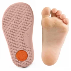 Rakerplus Bob Hakiki Deri Pudra Gri Mor Barefoot Cırtlı Lastikli Bebek Sneaker Ayakkabı