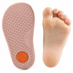 Rakerplus Bob Hakiki Deri Pudra Gri Mor Barefoot Cırtlı Lastikli Bebek Sneaker Ayakkabı