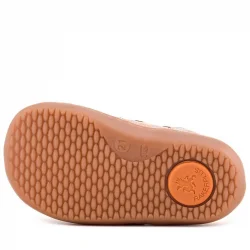 Rakerplus Bob Hakiki Deri Pudra Simli Barefoot Cırtlı Lastikli Bebek Sneaker Ayakkabı