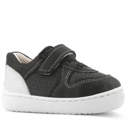 Rakerplus Bob Hakiki Deri Siyah Barefoot Cırtlı Lastikli Bebek Sneaker Ayakkabı