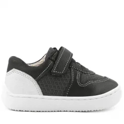 Rakerplus Bob Hakiki Deri Siyah Barefoot Cırtlı Lastikli Bebek Sneaker Ayakkabı