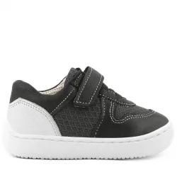 Rakerplus Bob Hakiki Deri Siyah Barefoot Cırtlı Lastikli Bebek Sneaker Ayakkabı