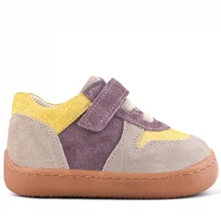 Rakerplus Bob Hakiki Deri Vizon Sarı Barefoot Cırtlı Lastikli Bebek Sneaker Ayakkabı