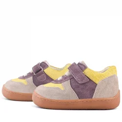 Rakerplus Bob Hakiki Deri Vizon Sarı Barefoot Cırtlı Lastikli Bebek Sneaker Ayakkabı