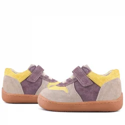 Rakerplus Bob Hakiki Deri Vizon Sarı Barefoot Cırtlı Lastikli Bebek Sneaker Ayakkabı