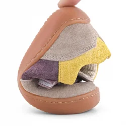 Rakerplus Bob Hakiki Deri Vizon Sarı Barefoot Cırtlı Lastikli Bebek Sneaker Ayakkabı