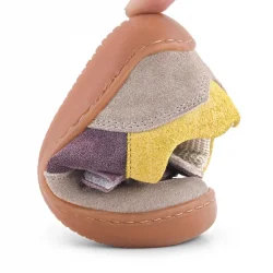 Rakerplus Bob Hakiki Deri Vizon Sarı Barefoot Cırtlı Lastikli Bebek Sneaker Ayakkabı