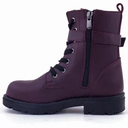 Rakerplus Bordo Fermuarlı Bağcıklı Cüzdanlı Kız Çocuk Bot