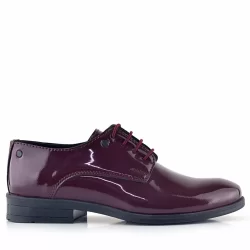 Rakerplus Bordo Rugan Bağcıklı Metal Detaylı Oxford Çocuk Klasik Ayakkabısı