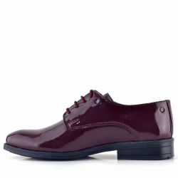 Rakerplus Bordo Rugan Bağcıklı Metal Detaylı Oxford Çocuk Klasik Ayakkabısı