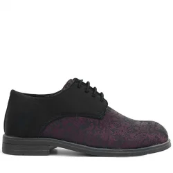 Rakerplus Bordo Siyah Bağcıklı Takım Elbise Klasik Çocuk Ayakkabı