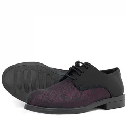 Rakerplus Bordo Siyah Bağcıklı Takım Elbise Klasik Çocuk Ayakkabı