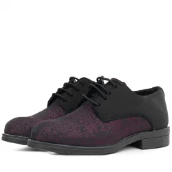 Rakerplus Bordo Siyah Bağcıklı Takım Elbise Klasik Çocuk Ayakkabı