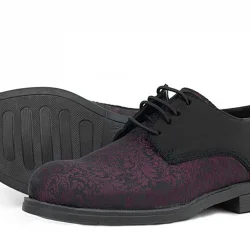 Rakerplus Bordo Siyah Bağcıklı Takım Elbise Klasik Çocuk Ayakkabı