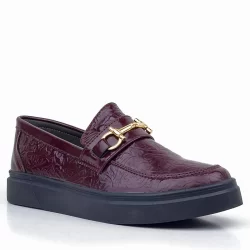Rakerplus Bordo Tokalı Loafer Çocuk Klasik Ayakkabı