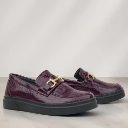 Rakerplus Bordo Tokalı Loafer Çocuk Klasik Ayakkabı