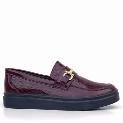 Rakerplus Bordo Tokalı Loafer Çocuk Klasik Ayakkabı