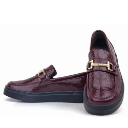 Rakerplus Bordo Tokalı Loafer Çocuk Klasik Ayakkabı