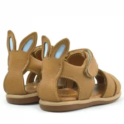 Rakerplus Bunny Hakiki Deri Taba Cırtlı Bebek Sandalet