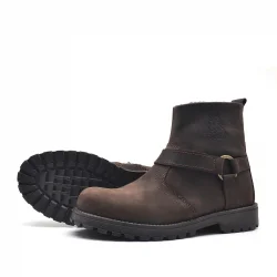 Rakerplus Chiron Hakiki Deri Fermuarlı Kışlık Çocuk Botu