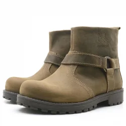 Rakerplus Chiron Hakiki Deri Kum Rengi Fermuarlı Çocuk Çizme