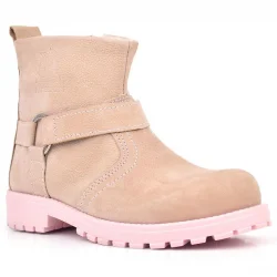Rakerplus Chiron Hakiki Deri Pembe Fermuarlı Kız Bebek Bot