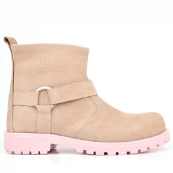 Rakerplus Chiron Hakiki Deri Pembe Fermuarlı Kız Bebek Bot