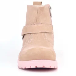 Rakerplus Chiron Hakiki Deri Pembe Fermuarlı Kız Bebek Bot