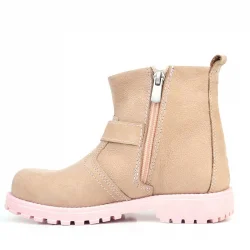 Rakerplus Chiron Hakiki Deri Pembe Fermuarlı Kız Bebek Bot