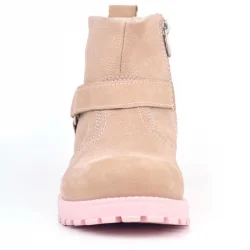 Rakerplus Chiron Hakiki Deri Pembe Fermuarlı Kız Bebek Bot