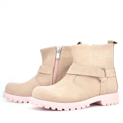 Rakerplus Chiron Hakiki Deri Pembe Fermuarlı Kız Bebek Bot