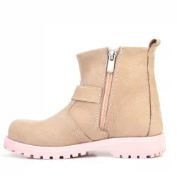 Rakerplus Chiron Hakiki Deri Pembe Fermuarlı Kız Bebek Bot